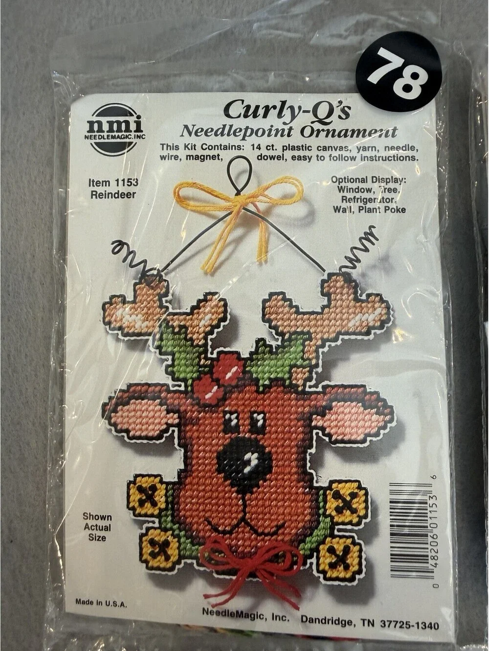 Curly-Q’s Needlepoint Ornament Kits  Plastic Canvas Set Of 5 New Sealed